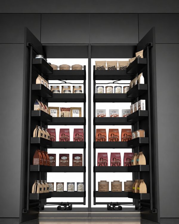 Alta Dispensa-ELKY Basket Matte Black 5 Layer Pantry Unit, additional view