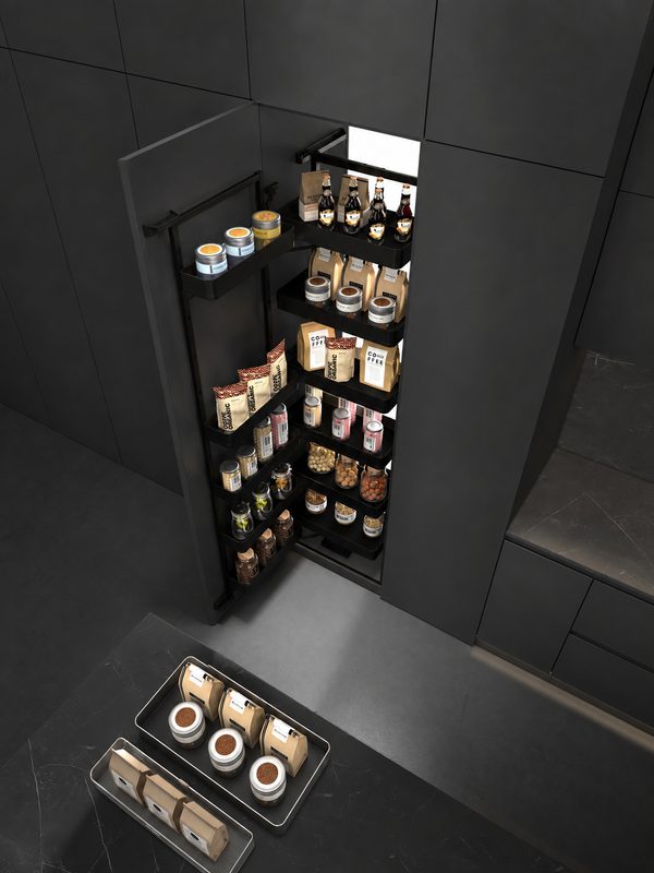 Alta Dispensa-ELKY Basket Matte Black 5 Layer Pantry Unit, additional view