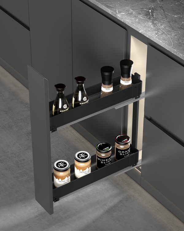 Bottiglio-ELKY Basket Matte Black Series Pull-out Bottle Basket — ELKY Kitchen Baskets & Pull-Out Storage