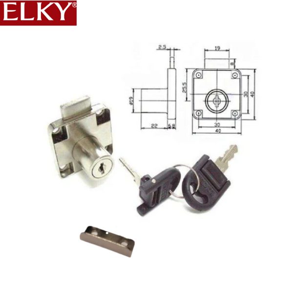 Square Cabinet Lock with Foldable Key, 19 x 22mm (E138F), additional view