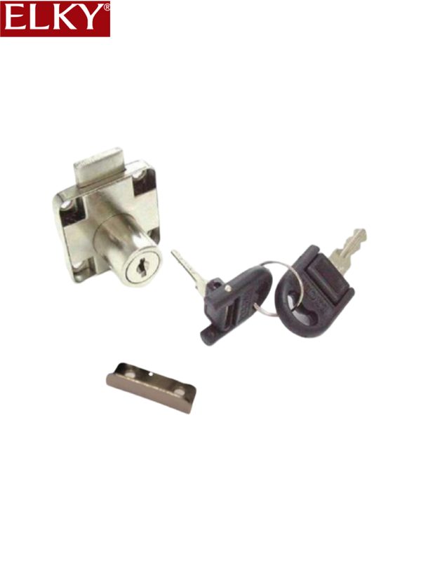 Square Cabinet Lock with Foldable Key, 19 x 22mm (E138F), ELKY Cabinet Hardware