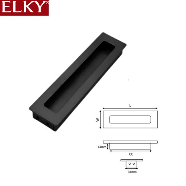 Black Cabinet Handle, 160mm Hole Centres (062-160), ELKY Cabinet Hardware
