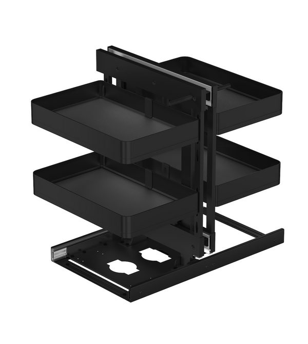 Rinova-ELKY Matte Black Magic Corner Kitchen Basket, additional view