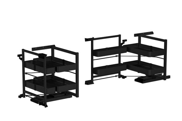 Spazio-ELKY Basket Matte Black Series 2 Layer Pantry Unit, additional view
